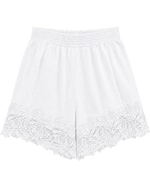Ermanno Scervino Elastic Waist Shorts - White