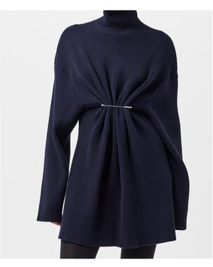 Balenciaga Bal Pinch Mini Knitted Jumper Dress - Blue