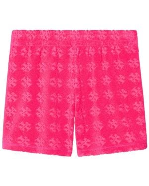 Tory Burch Terry Jacquard Logo Shorts - Pink
