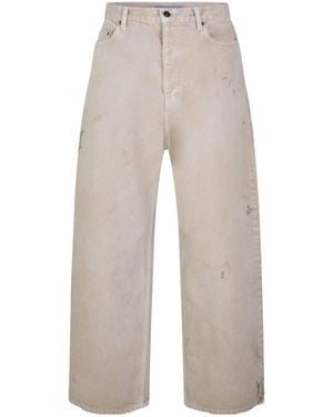 Balenciaga Distressed Wide-Leg Jeans - Grey