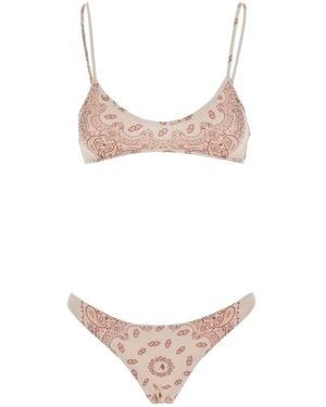The Attico The Bandana Printed Bikini Set - Pink