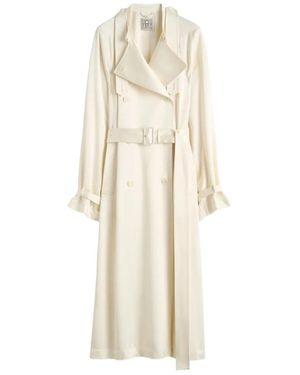 TOTEME Totême Double Breasted Belted Trench Coat - Natural