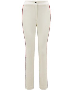 Moncler Grenoble Side Embroidered High-Waisted Trousers - Natural