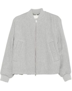 Closed Zip-Up Bomber Jacket - Grey