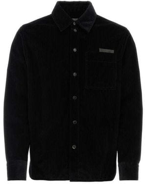 Bottega Veneta Buttoned Corduroy Shirt - Black