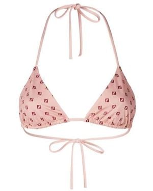 Fendi Foulard Printed Halterneck Bikini Top - Pink