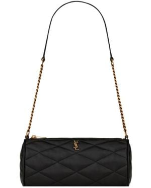 Saint Laurent Sade Logo Plaque Mini Tube Bag - Black