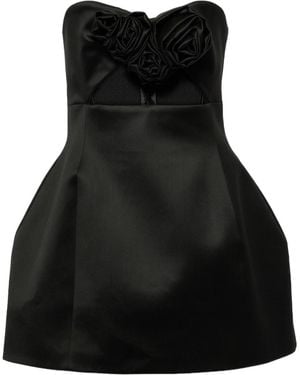 Magda Butrym Floral-Applique Bustier Minidress - Black