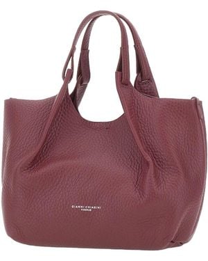 Gianni Chiarini Dua Pebbled Leather Tote Bag - Purple