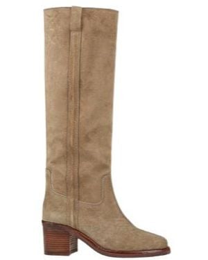 Isabel Marant Roundtoe Blockheel Ankle Boots - Natural