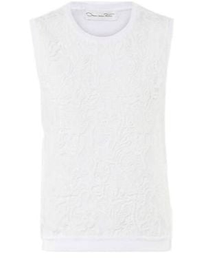 Oscar de la Renta Guipure Lace Top - White