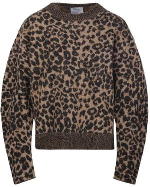 Nude Leopard-Print Sweater - Gray