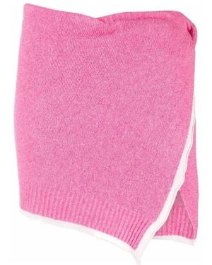 Jacquemus Twisted-Wrap Knitted Mini Skirt - Pink