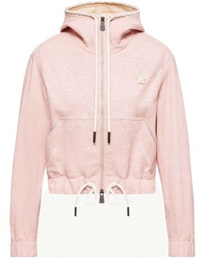 Moncler Grenoble Zip-Up Drawstring Hoodie - Pink