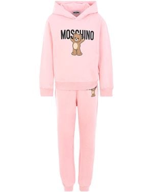 Moschino Teddy-Print Hooded Tracksuit - Pink