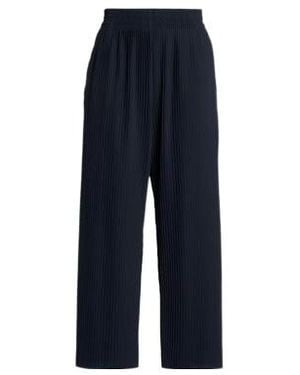 Max Mara High-Waisted Pleated Texture Wide-Leg Pants - Blue