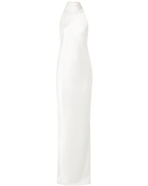 Brandon Maxwell Backless Halter Gown - White