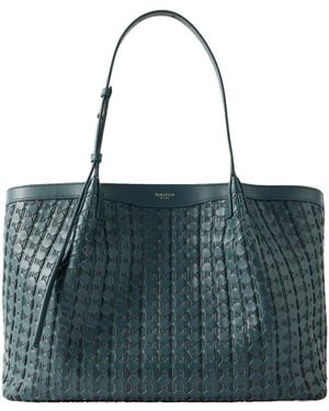 Serapian Woven Large Tote Bag - Blue