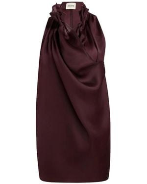KHAITE Meegan Ruffled-Collar Top - Purple