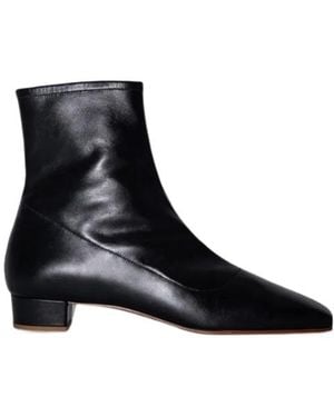 BY FAR Este Leather Ankle Boots - Black
