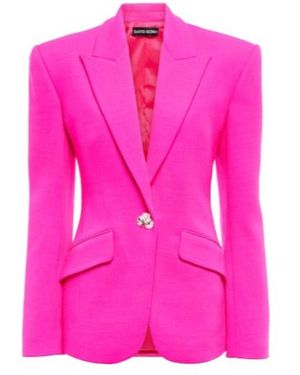 David Koma Embellished Virgin Wool Blazer - Pink