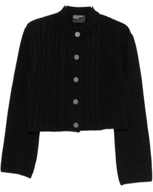 Enfants Riches Deprimes Cable-Knit-Detail Cardigan - Black