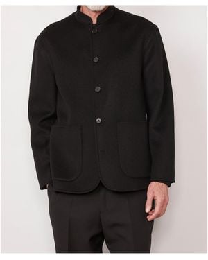 Officine Generale Long-Sleeve Stand-Collar Jacket - Black