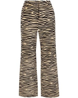Rabanne Zebra-Print Casual Trousers - Grey