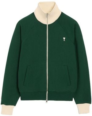 Ami Paris Ami Ami De Coeur Zip-Up Sweatshirt - Green