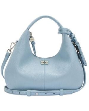 Ganni Braided Charm Shoulder Bag - Blue