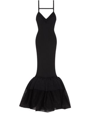 Givenchy Open Back Ruffled Dress - Black