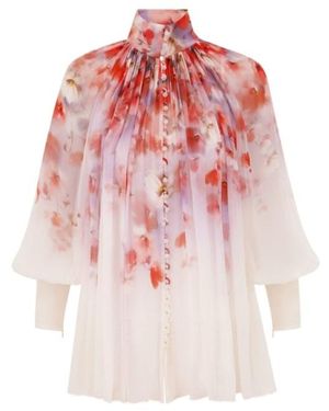Zimmermann Crush Smock Blouse - Pink