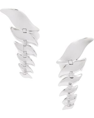 KHAITE Leaf-Tone Earrings - White