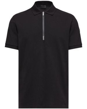 Moncler Logo Patch Short-Sleeved Polo Shirt - Black