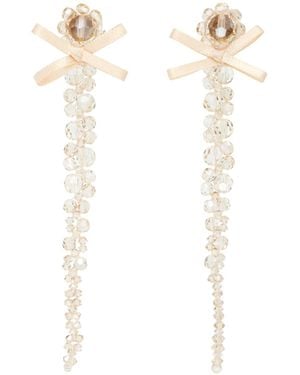 Simone Rocha Bow-Detail Embellished Earrings - White