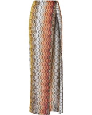 Missoni Raschel Knit And Greek Zig Motif Viscose Lamé Blend - Brown