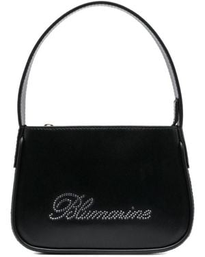Blumarine Logo Embellished Top Handle Bag - Black
