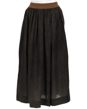Uma Wang Steel Washed-Effect Cupro Gillian Midi Skirt - Blue