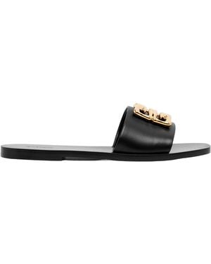 Givenchy 4G Plaque Slippers - Black