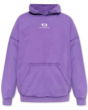 Balenciaga Unity Logo Hoodie - Purple