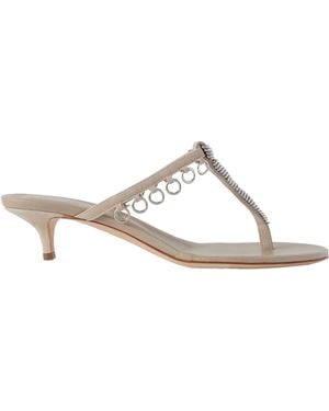 Christopher Esber Pierced Embellished Suede Sandals - Metallic