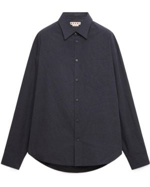 Marni Deep Checked Poplin Shirt - Blue
