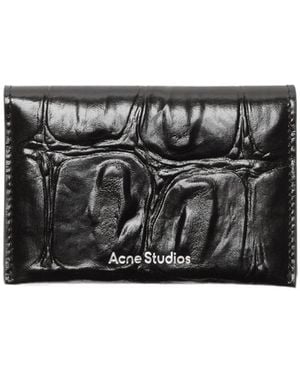 Acne Studios Embossed Leather Card Holder - Black
