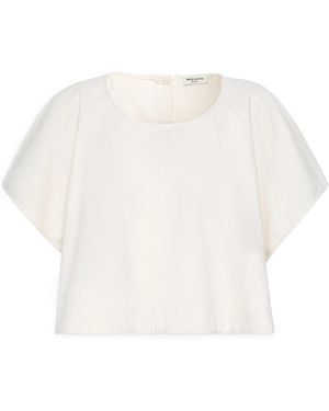 Weekend by Maxmara Cropped Cotton Blouse - White