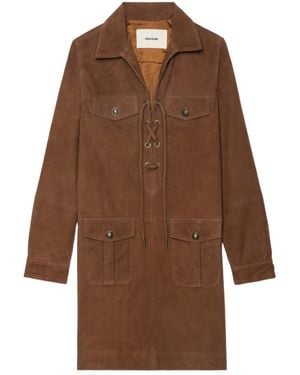 Zadig & Voltaire Remacha Lace-Up Mini Dress - Brown