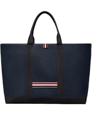 Thom Browne Striped Medium Tool Tote Bag - Blue