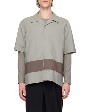 Craig Green Stripe-Detail Poplin Cotton Shirt - Gray