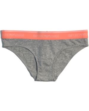 Emporio Armani Contrast-Color Waist-Edge Briefs Trousers - Grey