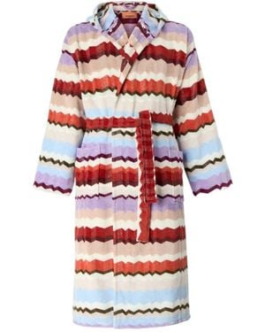 Missoni Eva Hooded Cotton Terry Bathrobe - Red