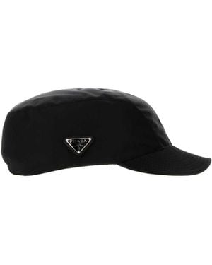 Prada Logo Re-Nylon Baseball Cap - Black